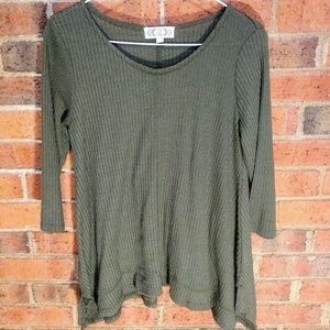 PINK ROSE Sz L Women's Light Sweater Sage Green